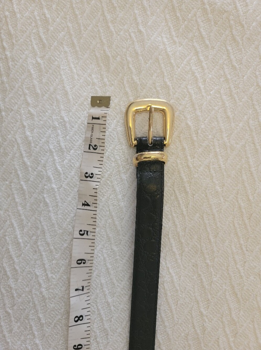 Vintage ANN TAYLOR Gold Buckle Black Genuine Leather Belt
